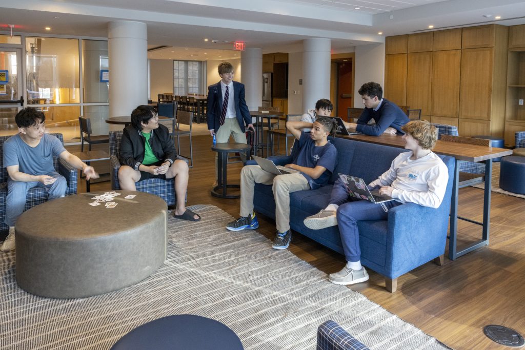 First-year residents enjoy the 2nd floor common lounge